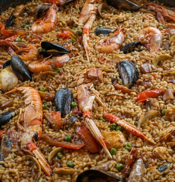 cooked shrimps with red chili